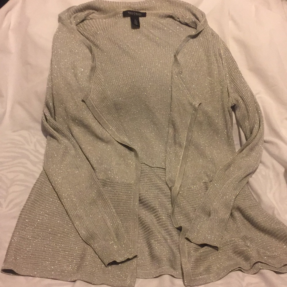 WHBM long sleeve grey with silver sparkles